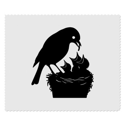 2 Linsenputztücher ''Vogelfutter Küken Nest Silhouette'' (LC00036921)