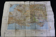Original 1940 WW II British Army Map South England Military Edition Annotations