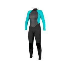 O'Neill Women's Reactor-2 3/2mm Back Zip Full Wetsuit Black/Light Aqua 12