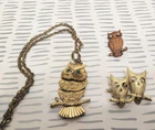 Vintage Owl Costume Jewelry Lot
