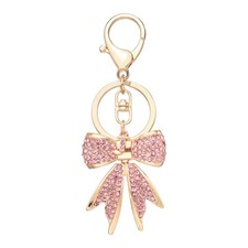 Sparkly Rhinestone Bow Keychain, Cute Butterfly Key Chains, Gold Letter J