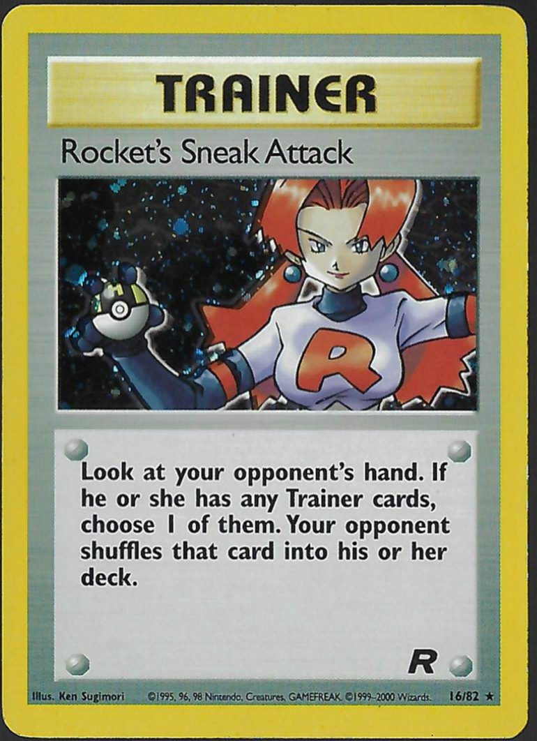 Rocket's Sneak Attack (16) Holo Rare 16/82 Team Rocket Pokemon 200004 MP