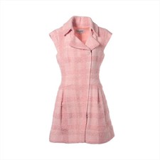 Chanel Coco Button 18S Polyester Sleeveless Dress 38 Ladies' Pink P58642V44450