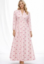 Livro Dress Womens S Pink Floral Maxi Shirt Button Front Cotton Block Print Boho
