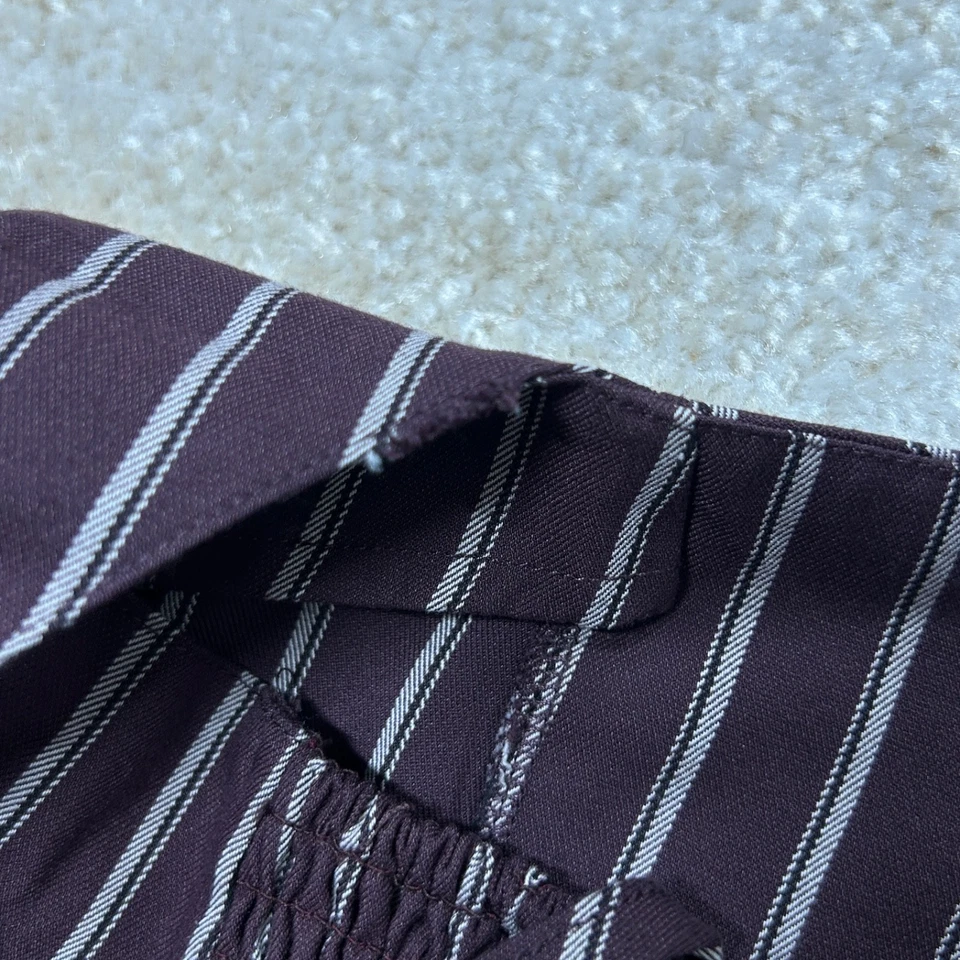 GB Juniors XS Maroon White Striped Sleeveless Crop Top Fitted Tank - Image 4 of 4