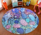 3D Light Blue Pebbles N13900 Game Rug Mat Round Elegant Photo Carpet Mat Romy