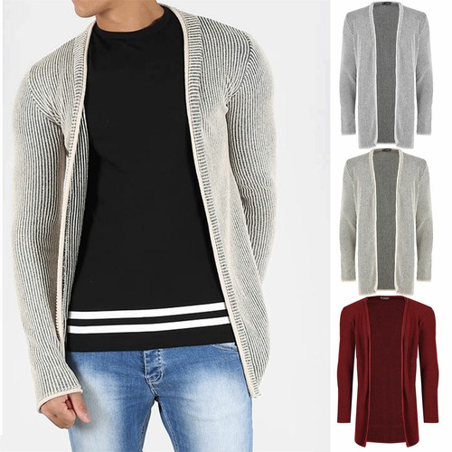 Mens Designer Long Sleeve Open Front 