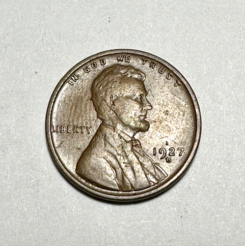 1927-D Lincoln Head Cent Wheat Penny Denver Mint BN KM#132 XF-AU