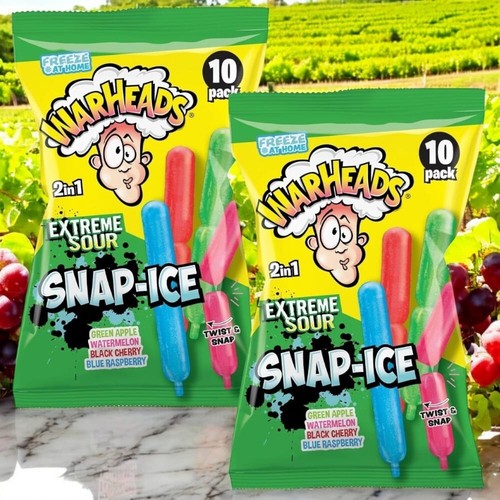 Warheads Extreme Sour Snap Ice Pops 10 Pack x 6 Freeze at Home Candy Lollies - Picture 8 of 22