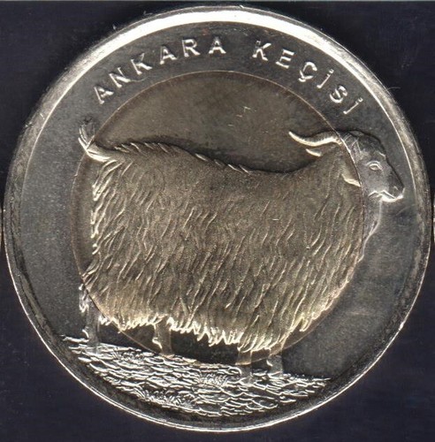 TURCHIA 1 LIRA 2015 ANGORA CAPRA UNC BIMETALLICA - Foto 1 di 2