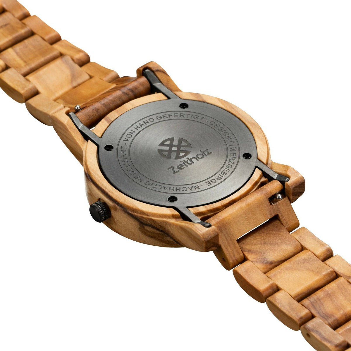 Holzuhr Solaruhr Armbanduhr Herren Sonnenberg Olivenholz handmade Neu