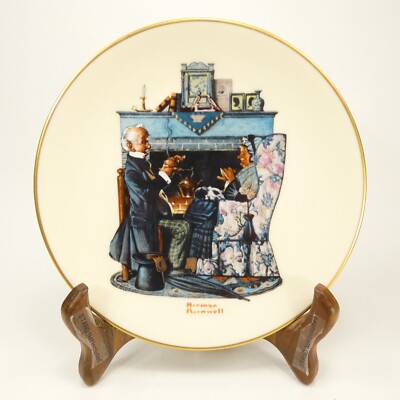Tea for Two by Norman Rockwell Plate Gorham Fine China Danbury Mint 1978 FHJ1Q