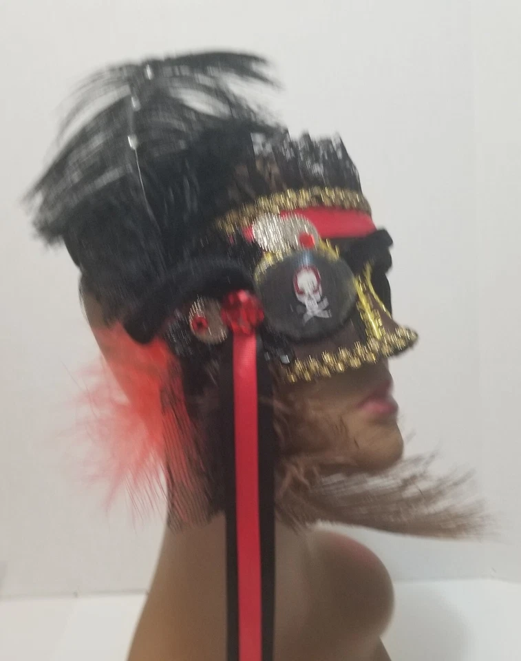 Mardi Gras Pirate Half Mask Carnival Masquerade Party Mask - Image 3 of 4