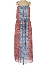 NEW Vince Camuto Blue Marrakesh Print Dress NWT $125 sz L Long Midi Maxi Lined