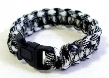 Black & White Paracord Camping Side Release Buckle Wristband Bracelet