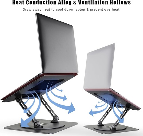 Sturdy Aluminum Laptop Holder with Ergonomic Design - Fits 10-17 Inch Devices - Picture 6 of 8