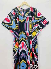 Indian Blue Long Solid Print Cotton Hippie Maxi Women Nightwear Caftan Dress