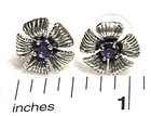NWOT Or Paz Sterling Silver 925 Amethyst Flower Stud Earrings Made Israel PZ Au — photo 5