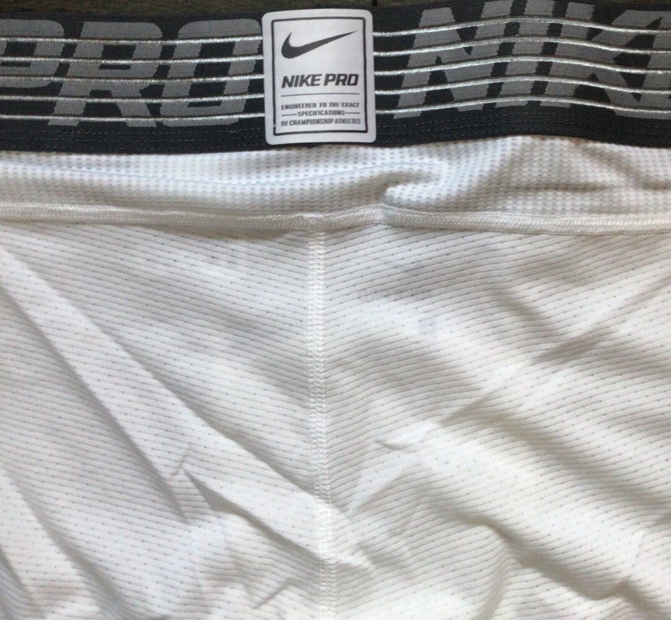NEW MENS NIKE PRO HYPERCOOL 3/4 TRAINING TIGHTS PANTS WHITE SZ 2XL 853936 - Image 2 of 4