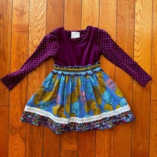 Matilda Jane Girls Size 2 Dress And Long Sleeve Top Balloon Floral Pattern