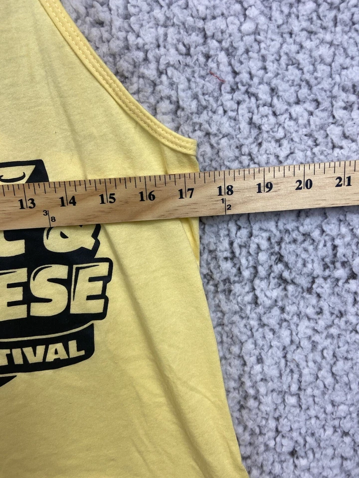 Camiseta sin mangas Ideal by Next Level amarilla espalda deportiva Mac & Cheese Festival 2XL Foto 4 de 4