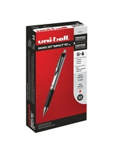65872 Uni-Ball Signo Gel 207 Impact RT Pen, Bold 1.0mm, Red Ink, Box of 12 Pens