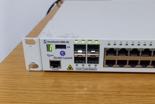 Alcatel Lucent OmniSwitch 6850-48 1U 48-Port Switch 2x PS-126W-AC - Picture 3 of 4