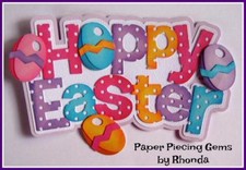 HOPPY EASTER boy girl title scrapbook premade paper piecing by Rhonda