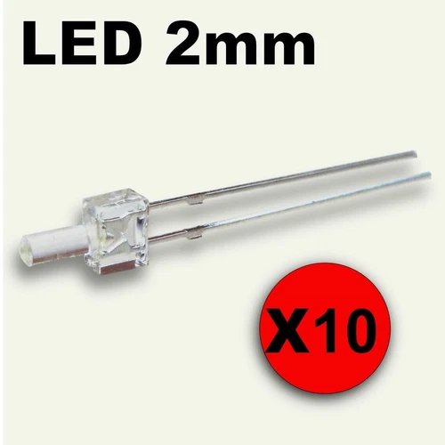 317/10# LED 2mm RED tower LED - free resistor -- 10pcs