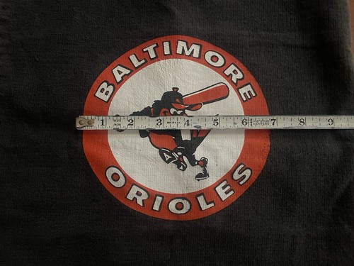 Baltimore Orioles MLB black CANVAS BAG w/ swinging bird 1970's - Picture 6 of 8