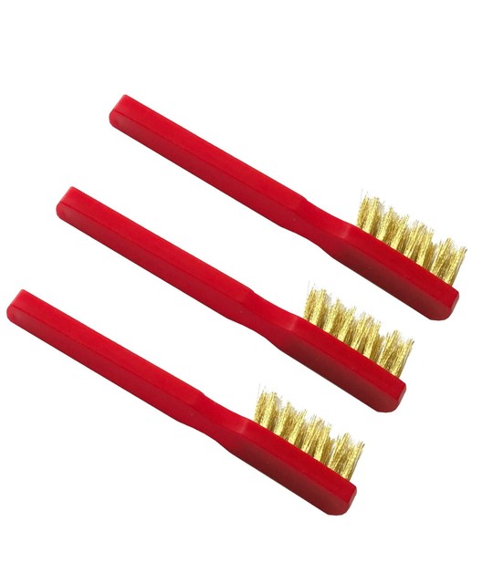 2 X Small Brass Wire Brush for Cleaning Spark Plugs Battery Terminals