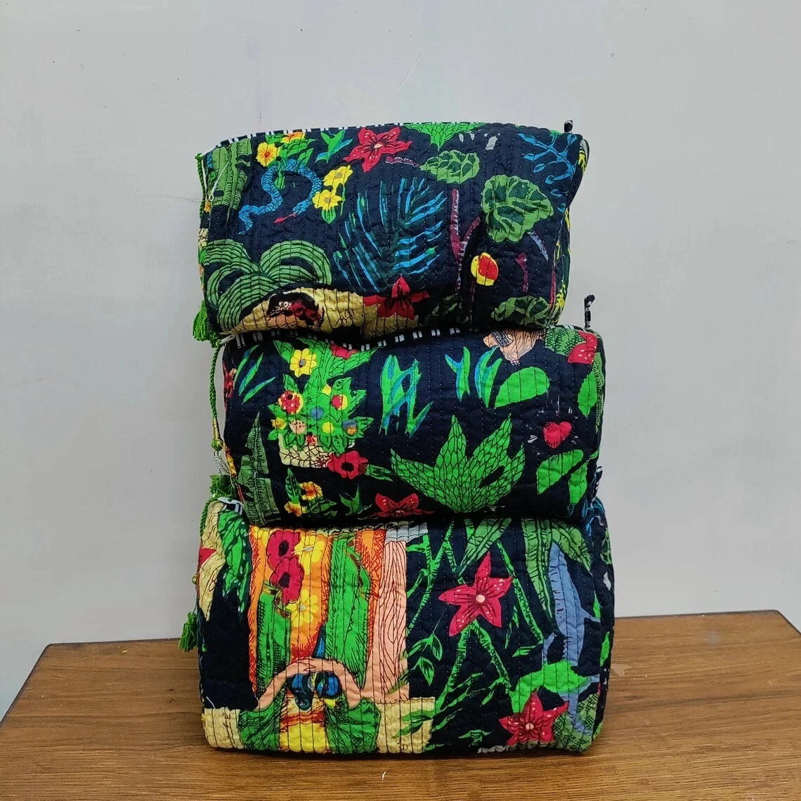 Indian Black Frida Printed Toiletries Bag 3 PC Set Unisex Makeup Bags Waterproof