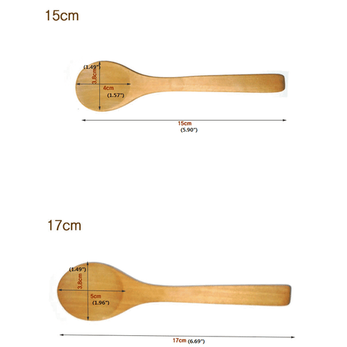 6piece(9/13/15/17cm) Long Handled Wooden Spoon Teaspoon, kitchen Cooking Utensil - Picture 4 of 7