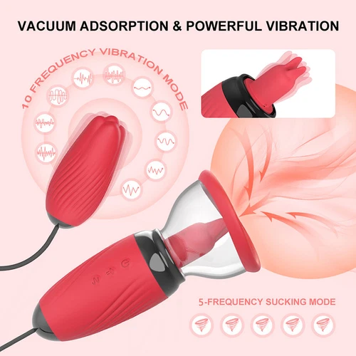 Dildo Clit Licking Tongue Vibrator Sucking G-Spot Nipple Oral Massager Sex Toys - Picture 8 of 48