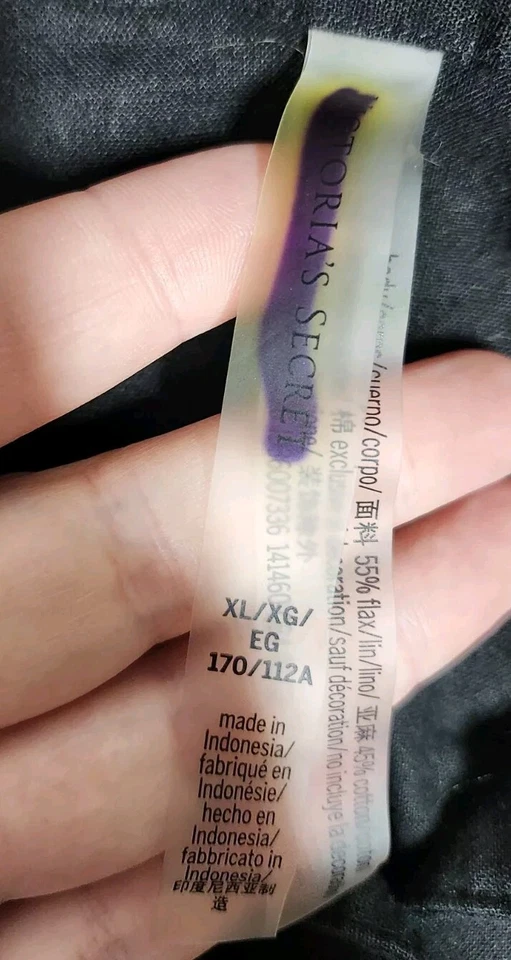 Traje de baño Victoria's Secret negro XL mameluco cuello lino algodón encubrimiento usado en excelente estado Foto 3 de 4