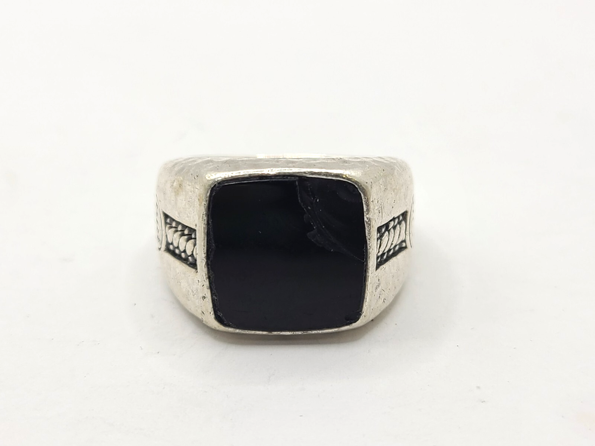 Buddha To Buddha Signet ring Tangguh Onyx sz 925 Sterling