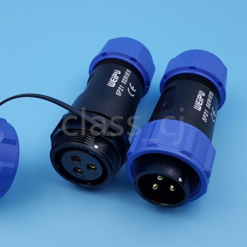Weipu SP21 Waterproof IP68 In-Line Male and Female Circular Cable Plug Connector - Picture 9 of 14