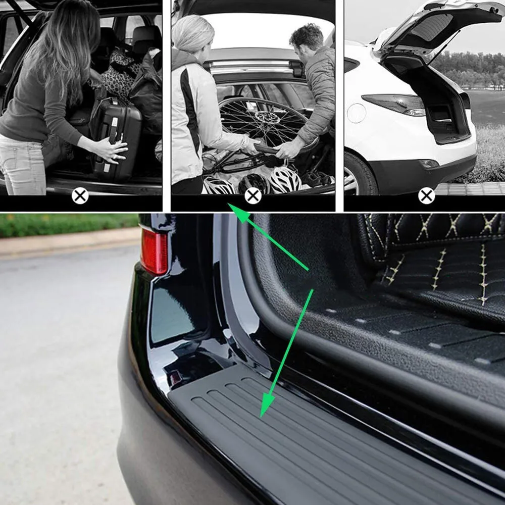 Car Trunk Door Sill Plate Protector Guard Strips Rear Bumper Tape