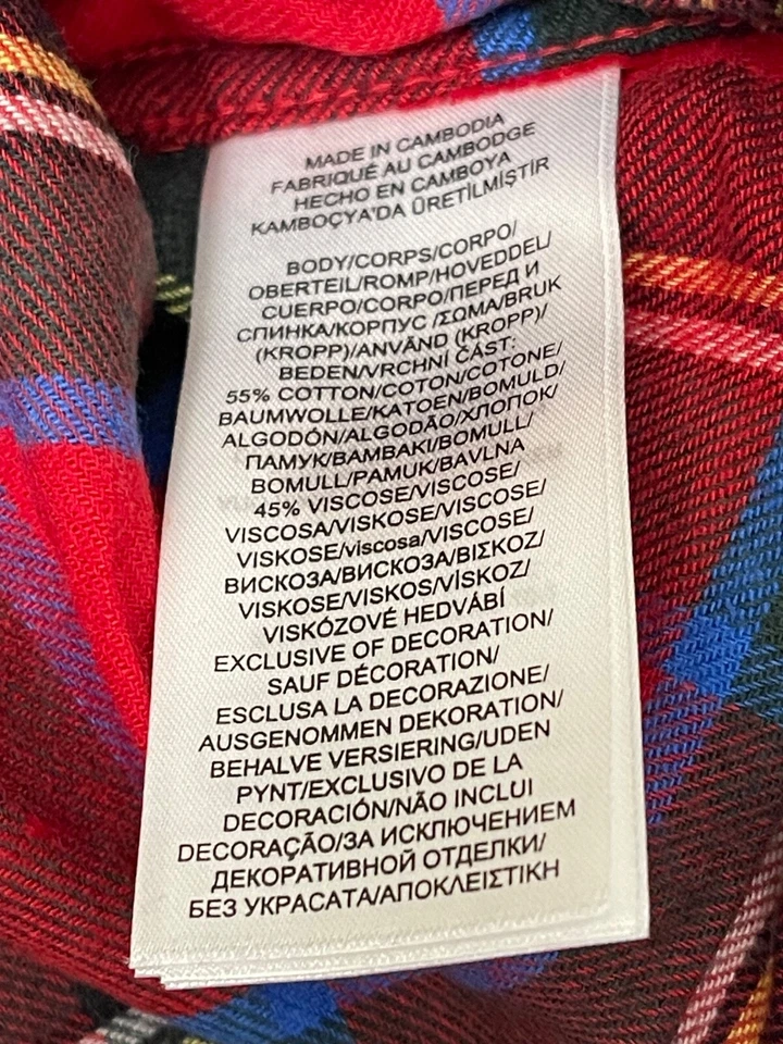 Conjunto de pijama Ralph Lauren para mujer ligero de franela rojo talla 1X venta al por menor $79 Foto 4 de 4