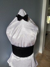 Designer Black Silk Tie and matching Black Silk Cummerbund