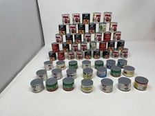 56 Vintage Doll House Miniature Pantry Food Canned Plastic Piece Lot 1-1/2  Tall