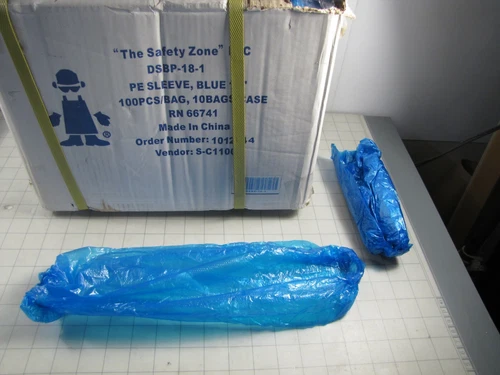 1,000/Case The Safety Zone DSBP-18-1 Blue Polyethylene Sleeves 18" Long NEW