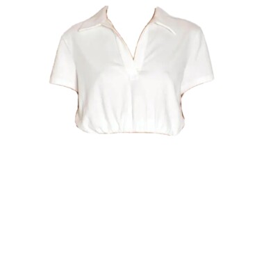 The Range NYC Ladies Knit Bubble Cropped S/S Polo