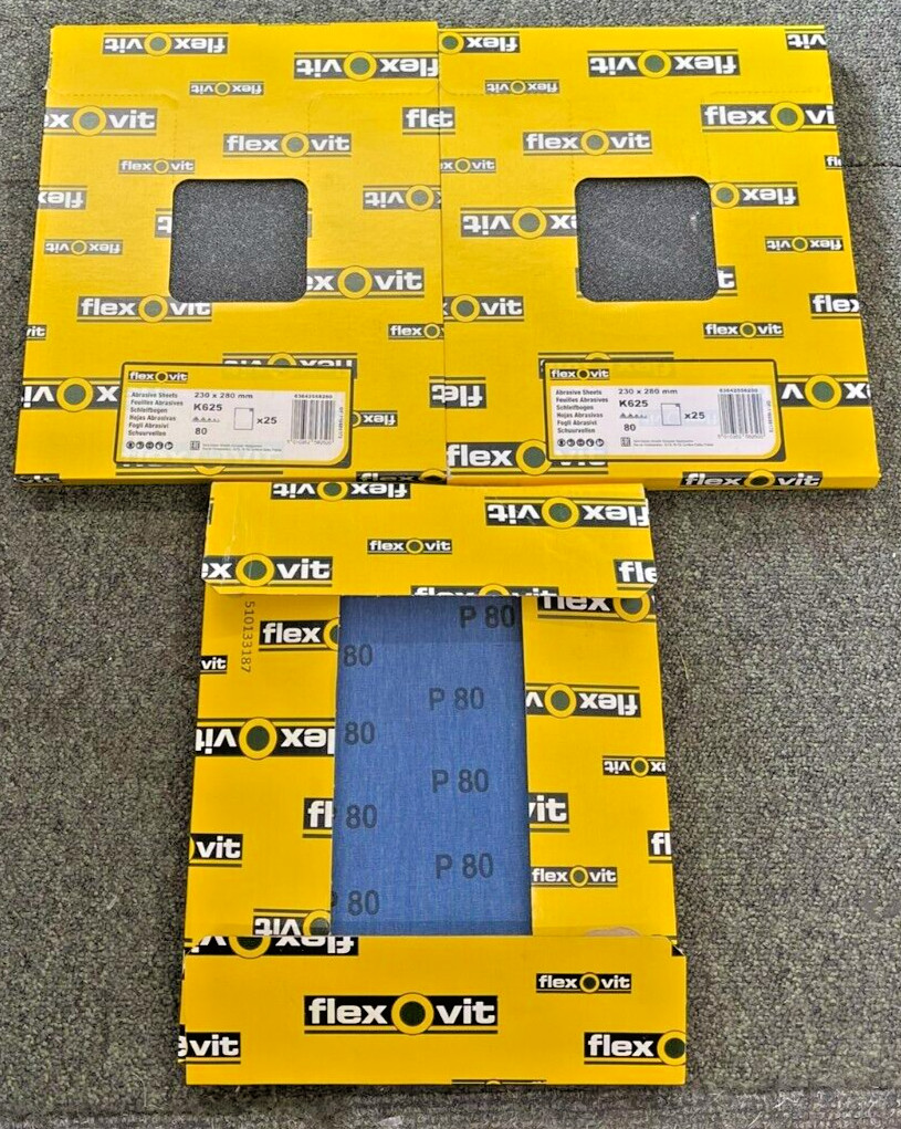 JOB LOT 80 Grit Emery Cloth Sanding Sheets 230 x 280 mm FLEXOVIT 63642558250