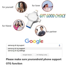 4IN1 USB Flash Drive 256GB Photo Memory Stick Type-c For i Phone Android PC Lot