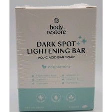 Body Restore Dark Spot Lightening Bar - Kojic Acid Bar Soap - PEPPERMINT - 2pk
