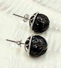 Tahitian Dragon Scale Pearl Stud Earrings 925...