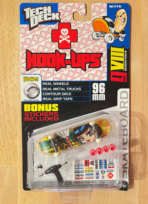 Vintage 2001 Tech Deck Hook-Ups Fingerboard Anime Girl Art Jeremy Klein Gen 8 G8