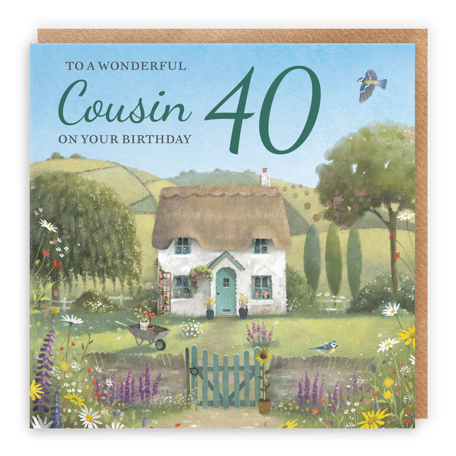 40th Cousin Birthday Card Thatched Cottage Milo's Gallery