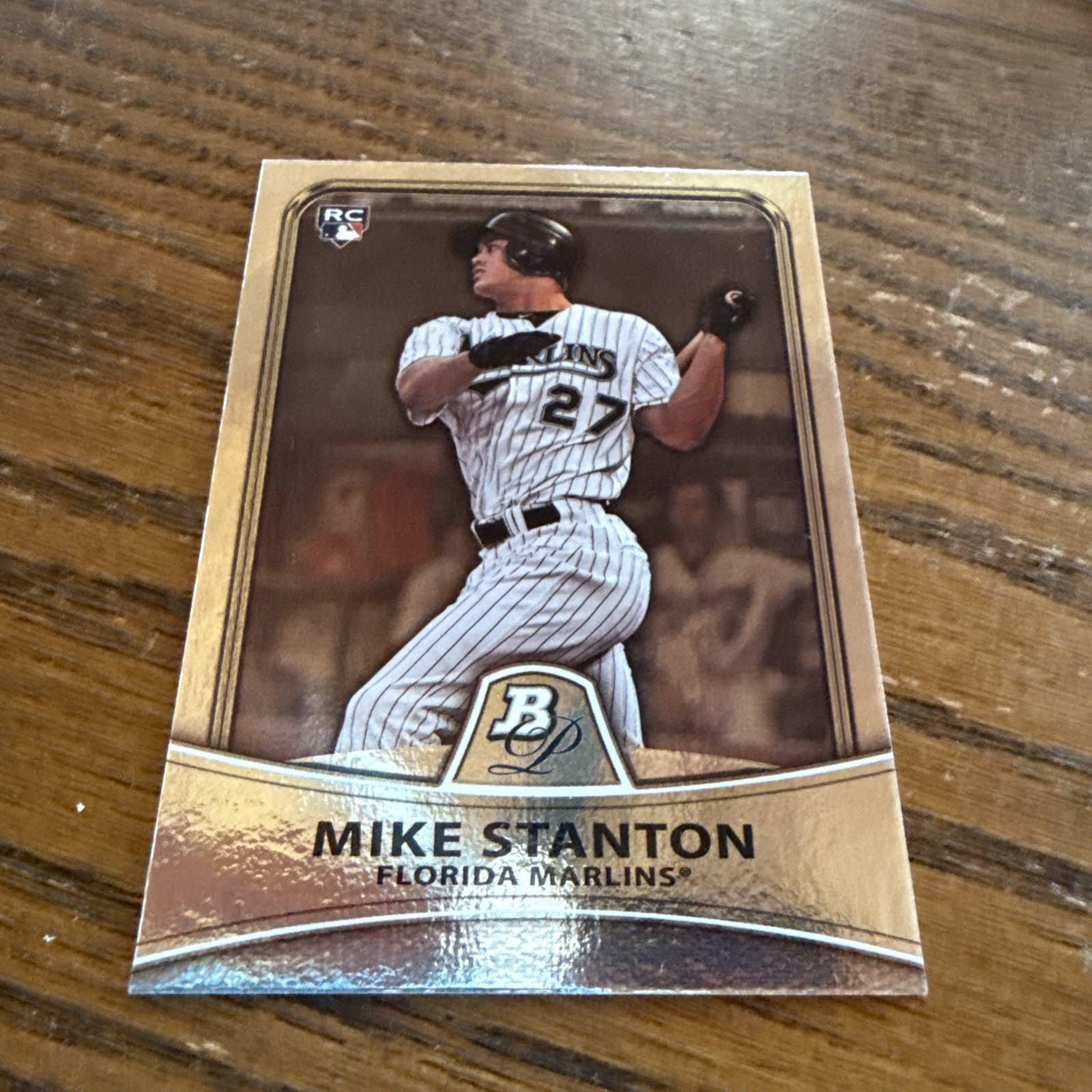 2010 Bowman Platinum - Giancarlo Stanton #86 Mike on Card (RC)